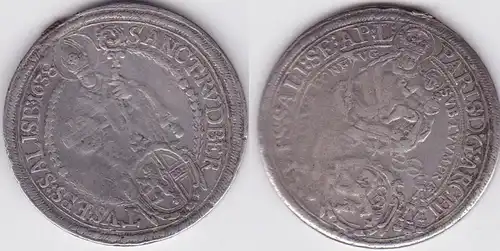 1 Taler Silbermünze Österreich Salzburg 1638 Paris von Lodron 1619-1653 (119681)