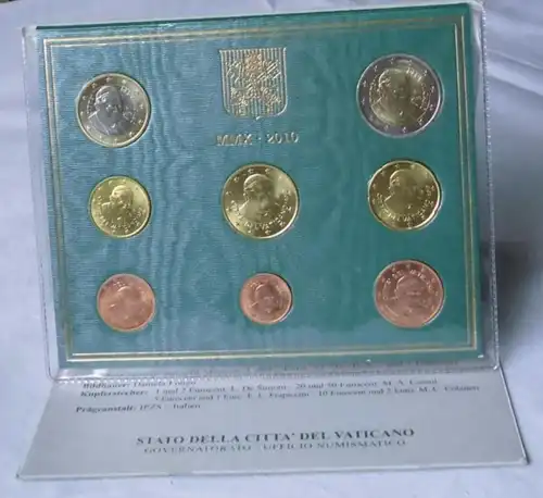 rare Vatican / Vatican KMS jeu de pièces de cours Coin Set 2010 PP/Stgl. (104025)