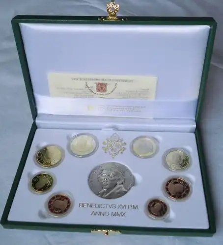 rare Vatican / Vatican KMS jeu de pièces de cours Coin Set 2010 PP/Stgl. (104025)