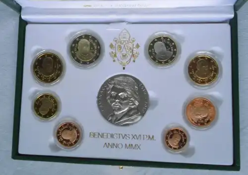 seltener Vatikan / Vatican KMS Kursmünzensatz Coin Set 2010 PP/Stgl. (104025)