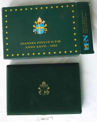 seltener Vatikan / Vatican KMS Kursmünzensatz Coin Set 2005 PP (105119)
