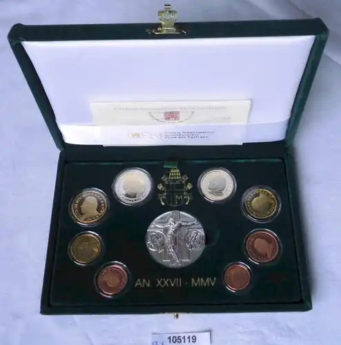 rare Vatican / Vatican KMS jeu de pièces Coin Set 2005 PP (105119)