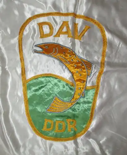 DDR Flagge Fahne Seide DAV Betriebsgruppe BKW Cottbus Bereich Kittlitz (111220)