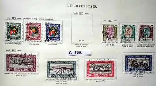 collection rare de timbres Liechtenstein 1912 à 1935 très vaste
