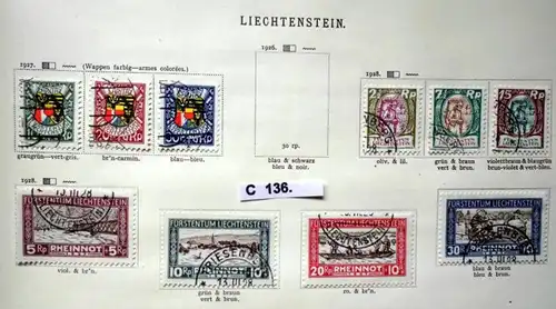 seltene Briefmarkensammlung Liechtenstein 1912 bis 1935 sehr umfangreich