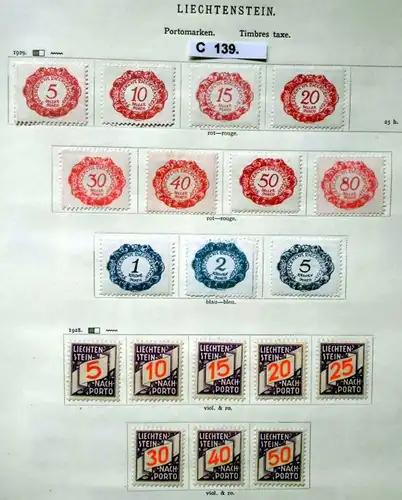 seltene Briefmarkensammlung Liechtenstein 1912 bis 1935 sehr umfangreich