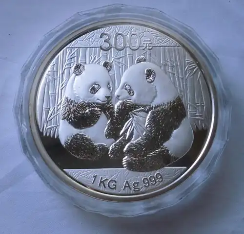 seltene Münze 300 Yuan China Panda Silber 1 Kg 2009 polierte Platte (116838)