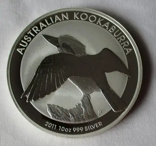 10 Dollar Silber Münze Australien Kookaburra 2011 10 Unzen Silber Stgl. (134259)
