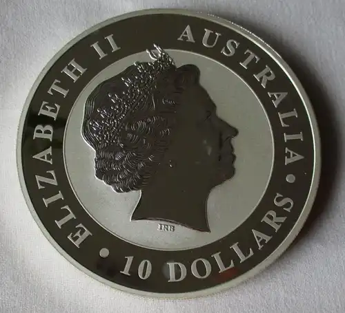 10 dollars pièce d'argent Australie Cookaburra 2011 10 onces d ' argent (134259)