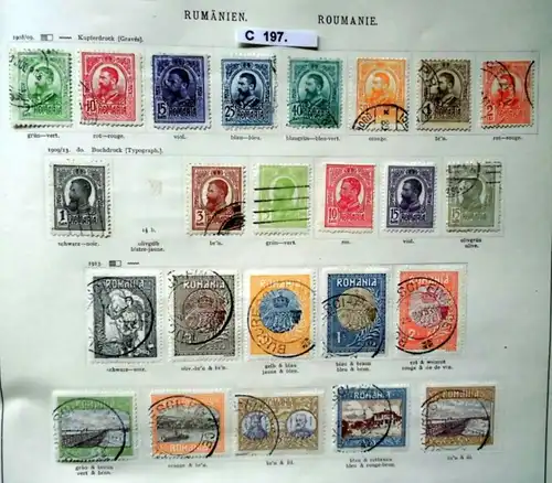 collection rare de timbres Roumanie presque complète en 1862 à 1938