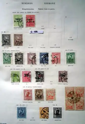 collection rare de timbres Roumanie presque complète en 1862 à 1938