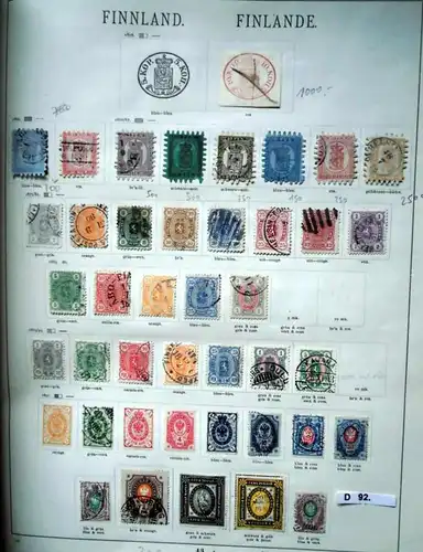 seltene Briefmarkensammlung Finnland 1856 bis 1935 fast komplett