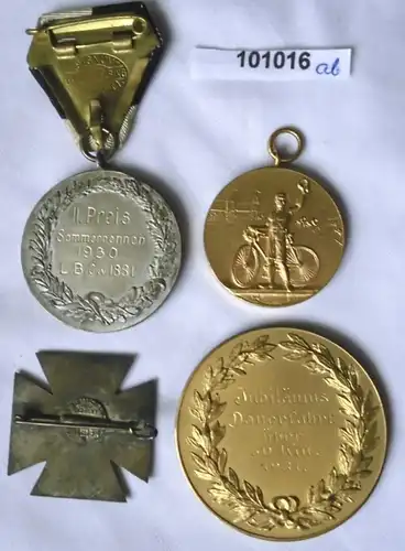 4 médailles rares et insignes Leipziger Bicycle Club ggr.1881 (101016)