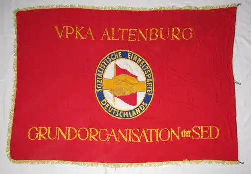 DDR Fahne VPKA Volkspolizei Kreisamt Altenburg Grundorganisation d. SED (134972)