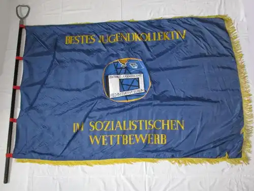DDR Fahne bestes Jugendkollektiv Ministerium f. Bauwesen FdJ FDGB (135283)