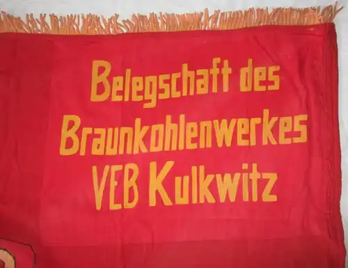 DDR originale drapeau FDGB Lignite VEB Kulkwitz (123553)