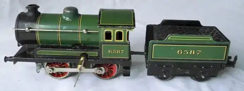 mechanisches Blechspielzeug Dampf Lokomotive KB Schlüsselaufzug um 1930 (107925)