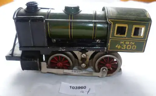 Locomotive à vapeur ancienne rare KBN 4300 trace électrique 0 Bub vers 1930