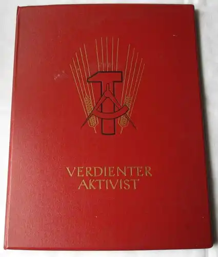seltene Urkunde Verdienter Aktivist 1958 in Original Urkundenmappe (129486)