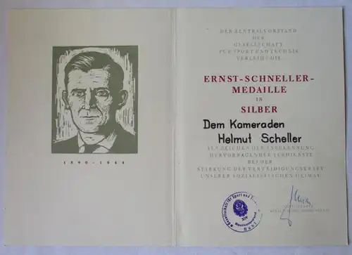 DDR Nachlaß Urkunden plus Orden KVP, GST Ernst Schneller 1955-1970 (132371)