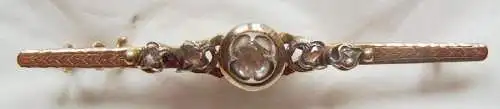 vieille aiguille de connexion / broche d'or 333 avec 5 diamants