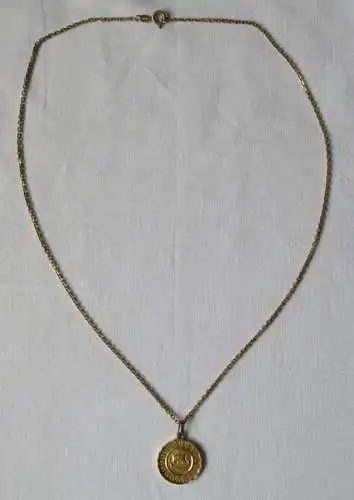 joli collier d'or 585 avec pendentif avec galère grecque (116974)