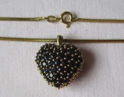 chaîne d'or 585 de haute qualité avec élégante pendentif en forme de cœur (134141)