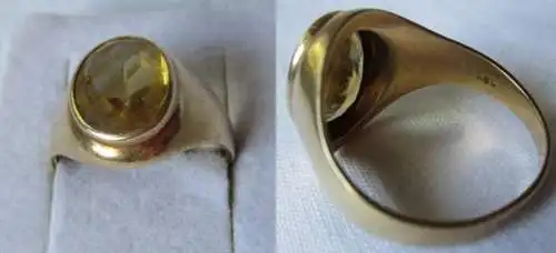 Impossible bague femme or 585 avec grande pierre précieuse jaune (135956)