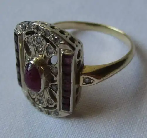 bague pour femme de haute qualité or avec 24 diamants & 15 pierres précieuses violettes (122914)