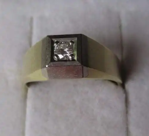 eleganter Bi-Color 585er Gold Ring mit Brillantschliff Diamant (115968)