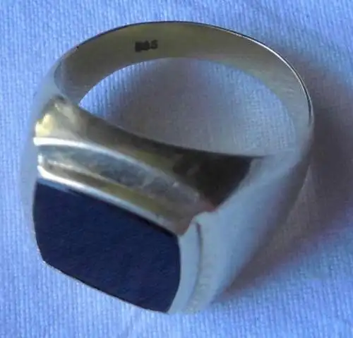 goldener Herren Ring 585er Gold mit schwarzem Stein (109485)