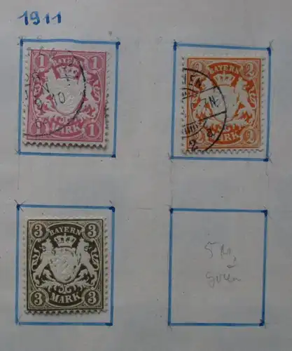 umfangreiche Briefmarken Sammlung Bayern 1871 bis 1920 (130412)