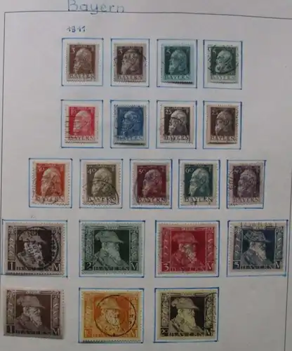 umfangreiche Briefmarken Sammlung Bayern 1871 bis 1920 (130412)