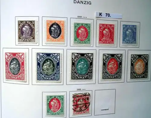 schöne hochwertige Briefmarkensammlung Danzig 1920 bis 1939