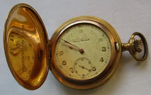 montre de poche dorée pour hommes System Glashütte avec dédicace Finlande 1940 (135788)