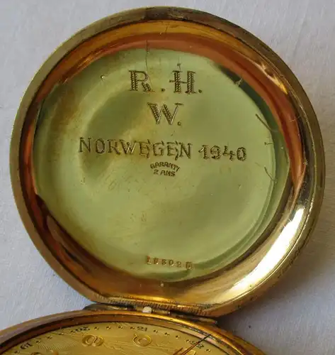 vergoldete Herren Taschenuhr System Glashütte mit Widmung Finnland 1940 (135788)