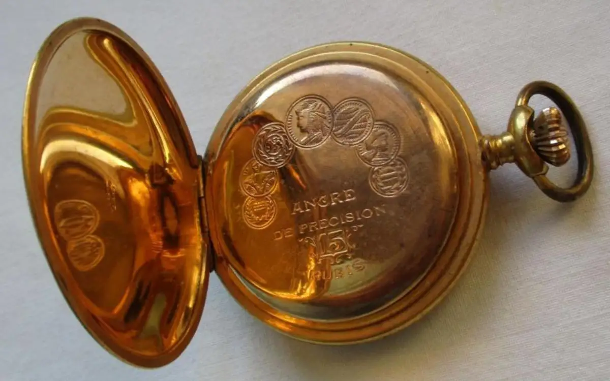 vergoldete Herren Taschenuhr System Glashütte mit Widmung Finnland 1940 (135788) 6
