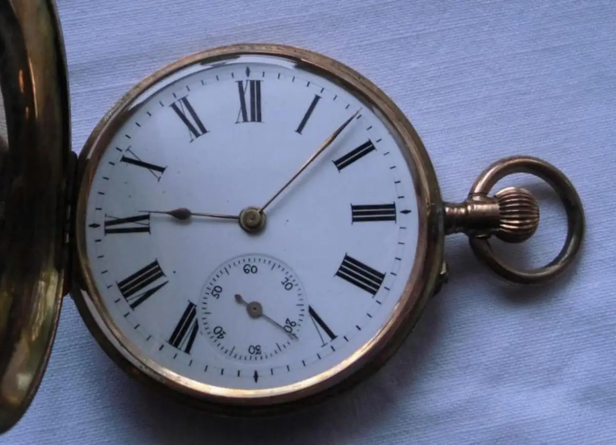 seltene Herren Sprungdeckel Taschenuhr Gold um 1920 (112133) 2