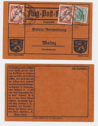 50201 Aéroports sur le Rhin et le Main 1 Mark 2x Chien Jaune sur carte postale 1912