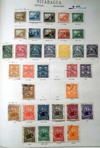 schöne hochwertige Briefmarkensammlung Nicaragua 1862 bis 1925