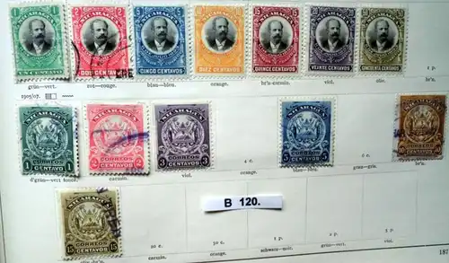 belle collection de timbres de haute qualité Nicaragua 1862 à 1925