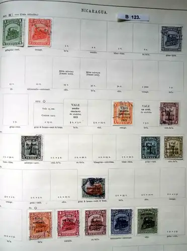 belle collection de timbres de haute qualité Nicaragua 1862 à 1925