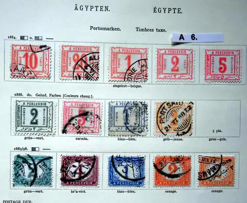 belle collection de timbres de haute qualité Egypte 1866 à 1926