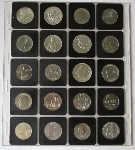DDR Gedenkmünzensammlung komplett 123 Münzen Stempelglanz (110616)