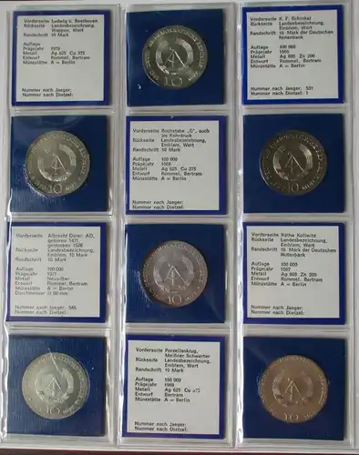 Collection de pièces commémoratives de RDA complète 123 pièces Brillant de timbre (123484)