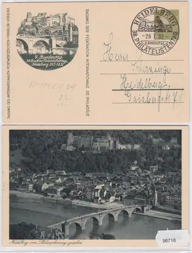 96716 Affaire privée PP111/C3/04 38. Journée des philatélistes allemandes Heidelberg 1932