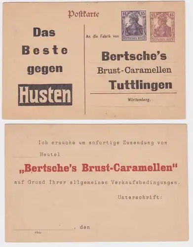 96992 Ganzsachen Postkarte P116 Zudruck Bertsche's Brust-Caramellen Tuttlingen