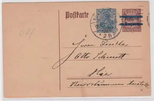 97534 DR Ganzsachen Postkarte P133I/02 Stadtpost Nürnberg 1921
