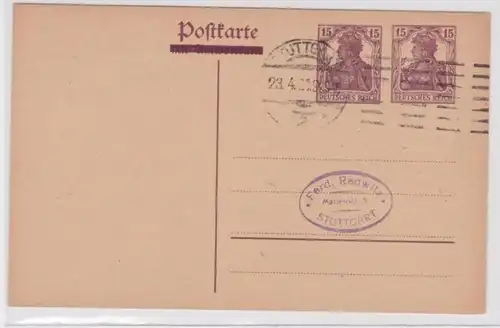 97671 DR Affaire entière PZP23F Tampon Ferdinand Redwitz Stuttgart 1921
