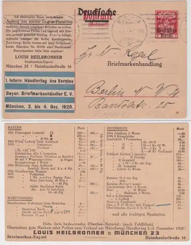 97857 Ganzsachen Postkarte P127/03 Zudruck Louis Heilbronner Briefmarken München